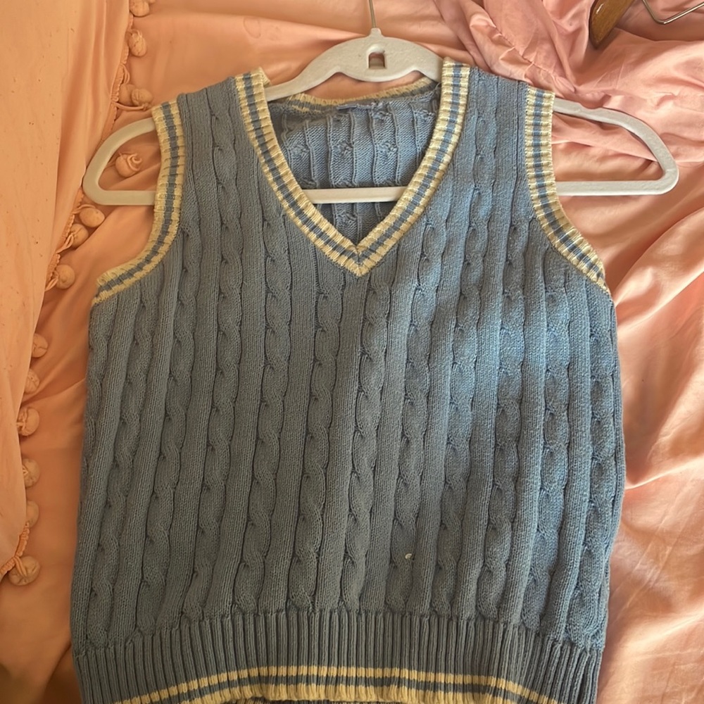 cream and blue